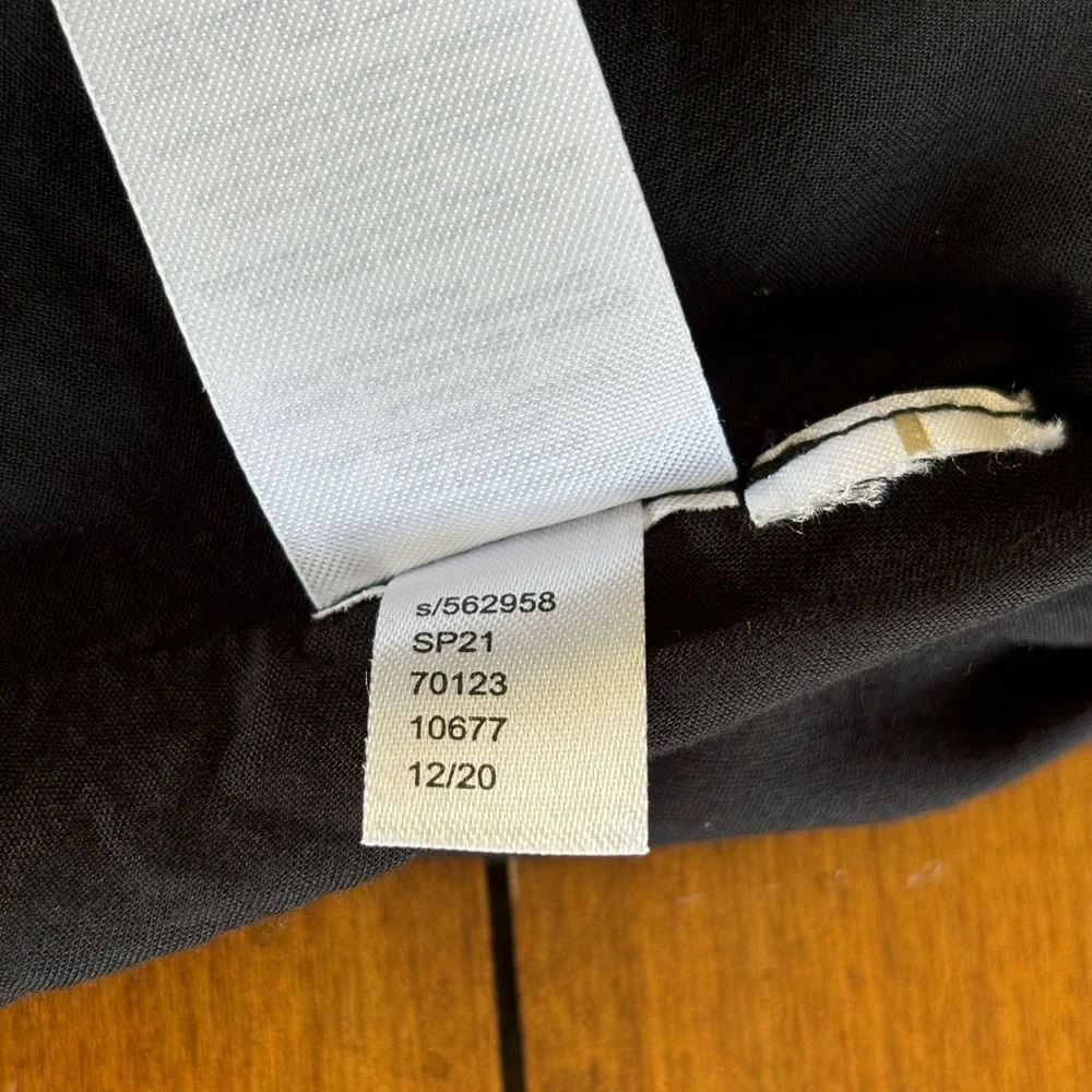 LOFT Black Gauze Scoop Neck Tiered Midi Dress - Picture 5 of 7